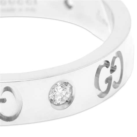 Icon Thin 18k Ring In White Gold & Diamonds 